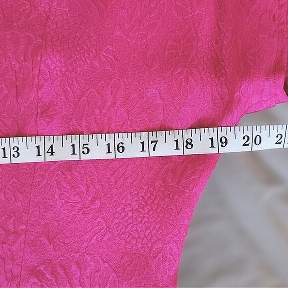 Vtg Paul Costelloe fushia textured silk dolman sleeve blouse - Picture 11 of 14